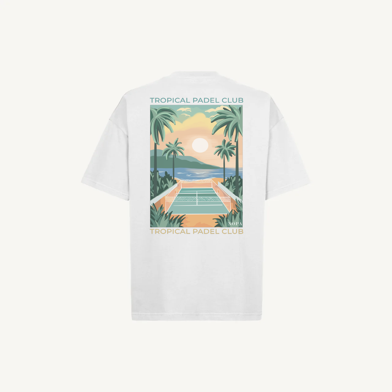 Casual off white NOPA T-shirt "Tropical Padel'