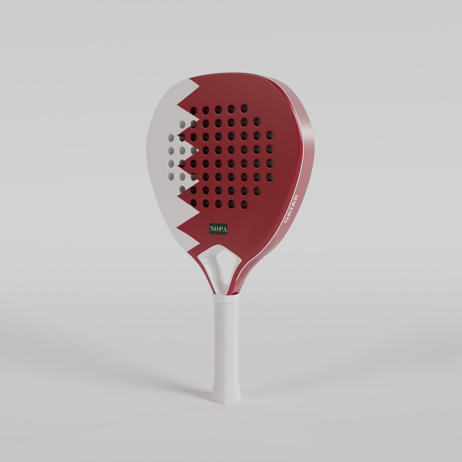 NOPA Limited edition Qatar padel racquet in maroon with 12K carbon frame.