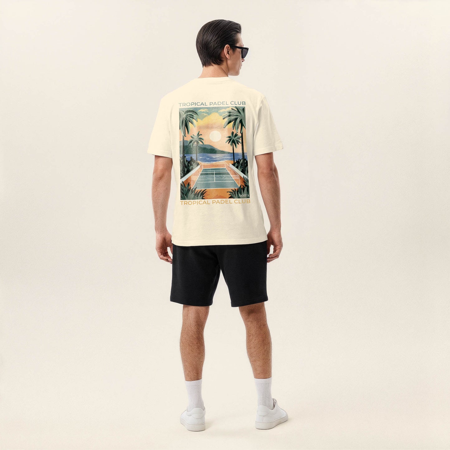 Casual off white NOPA T-shirt "Tropical Padel'