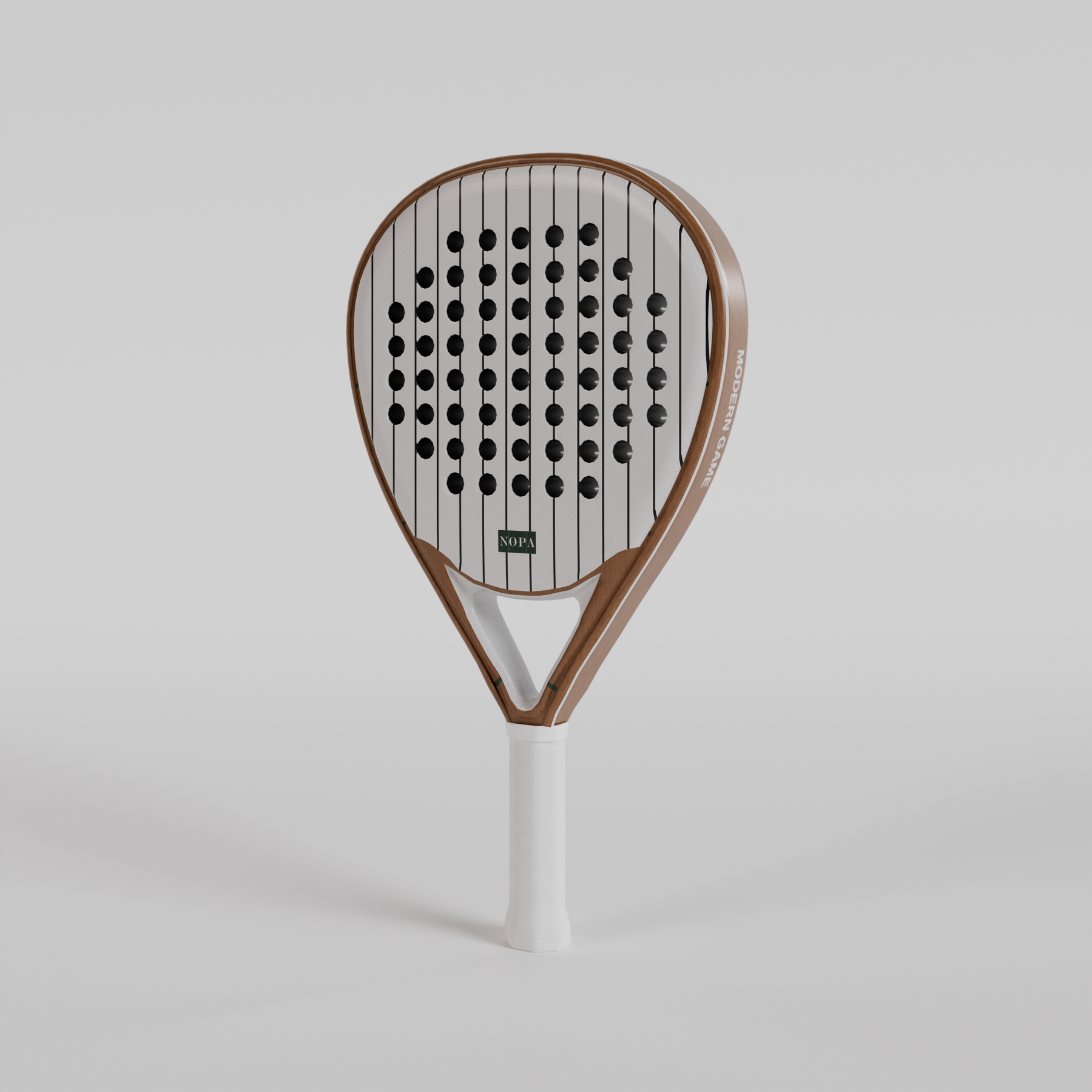 NOPA Vintage Classic padel racquet with off-white frame and teardrop shape.