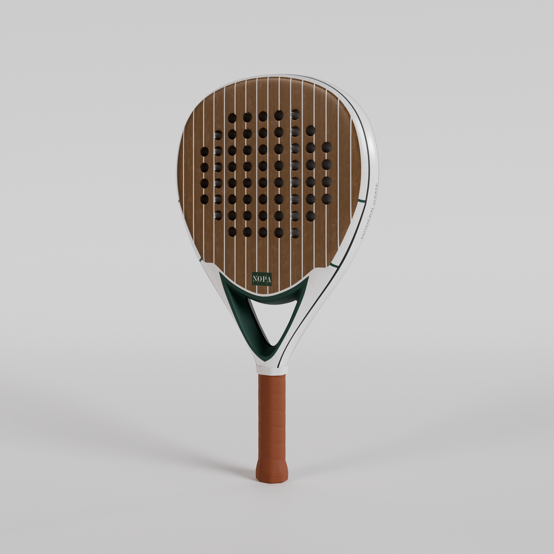 NOPA Vintage Teak padel racquet with warm honey-toned 3K carbon frame.