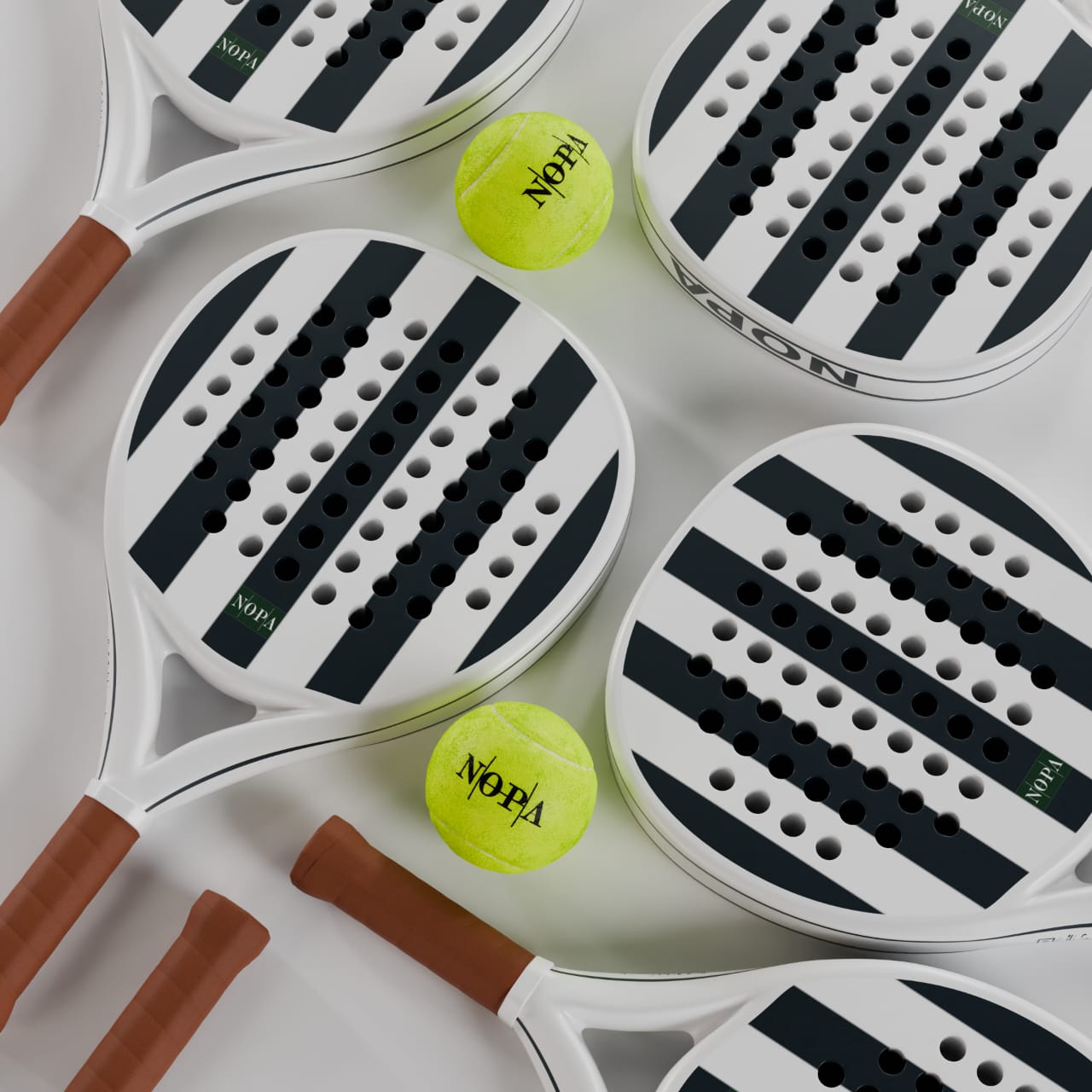 NOPA Classics Blue Monarch padel racquet in player's hand.