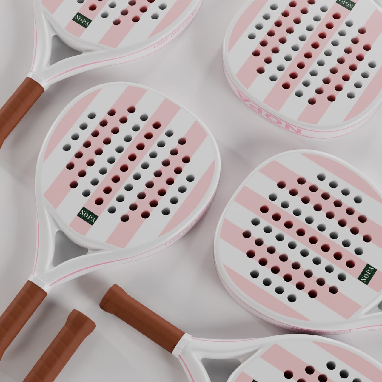 NOPA Classics The Lady padel racquet in context at the courts.