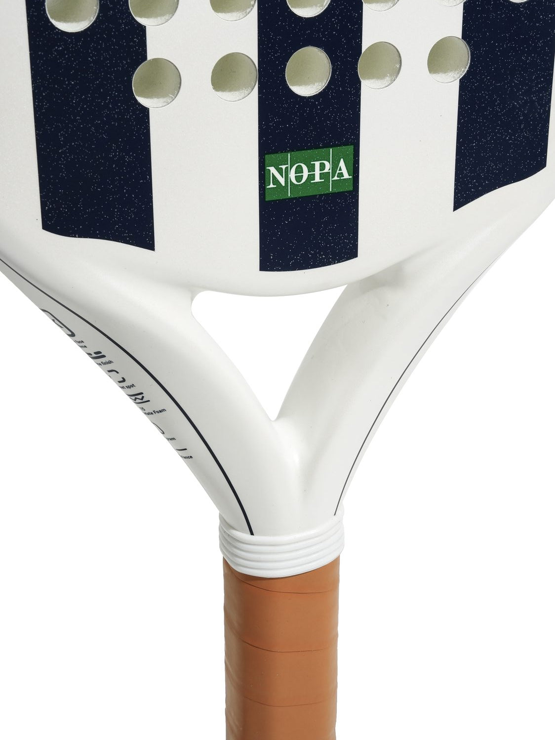 NOPA Classics Blue Monarch padel racket frame detail