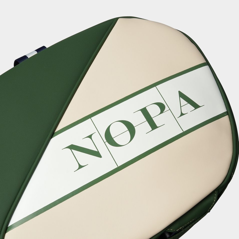 NOPA padel bag logo closeup