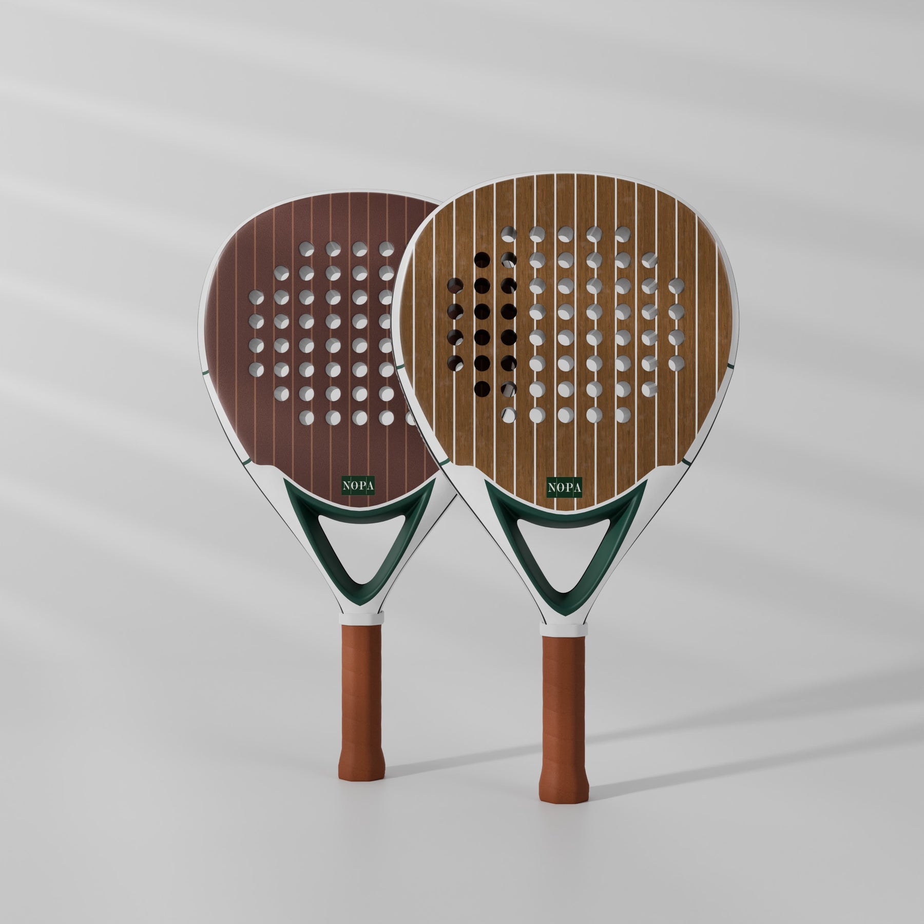 NOPA Vintage Teak padel racquet in branded box.