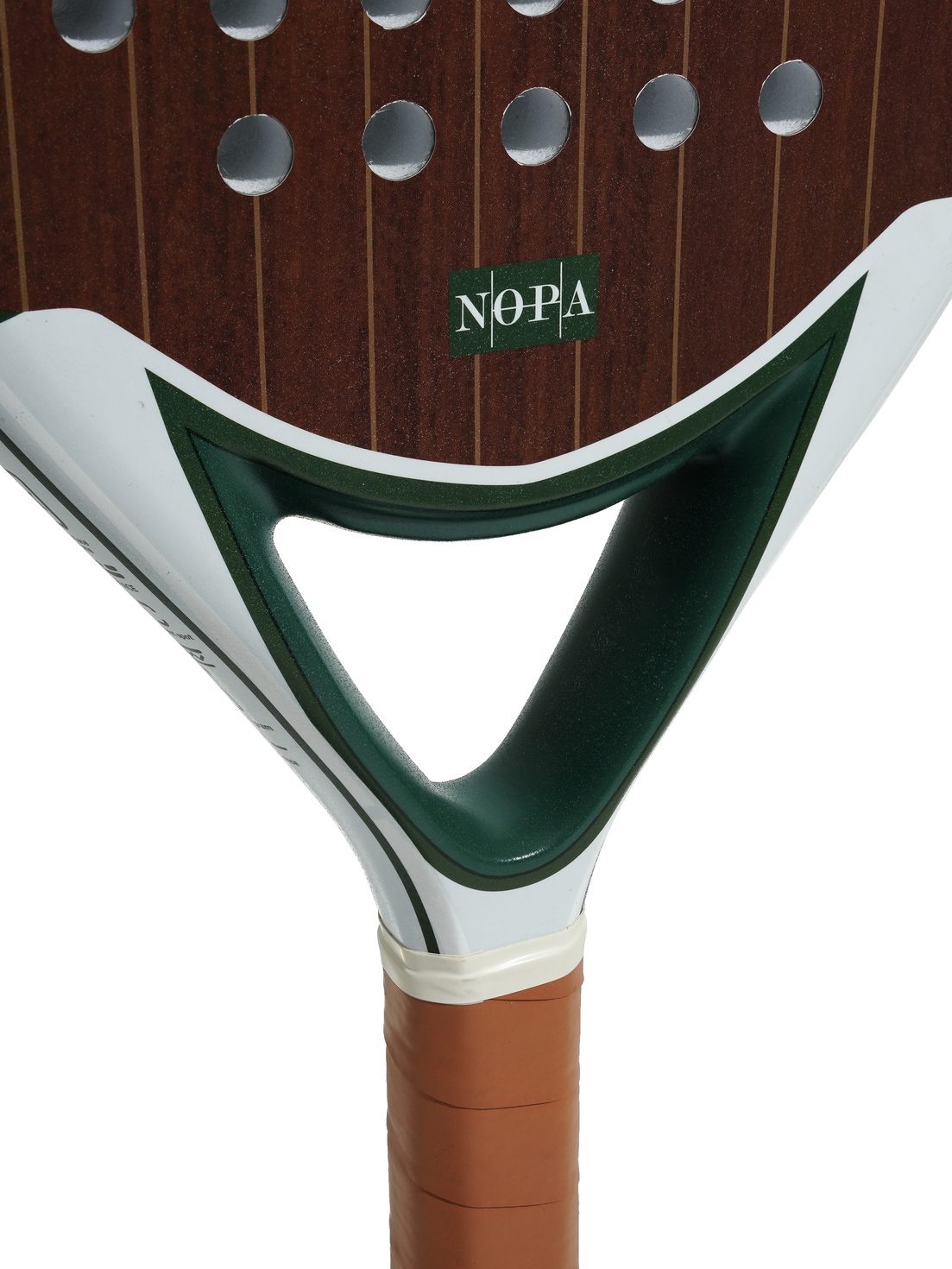 NOPA Vintage Mahogany padel racket frame detail