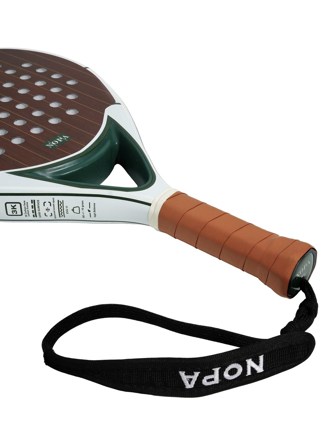 NOPA Vintage Mahogany padel racket wrist strap detail